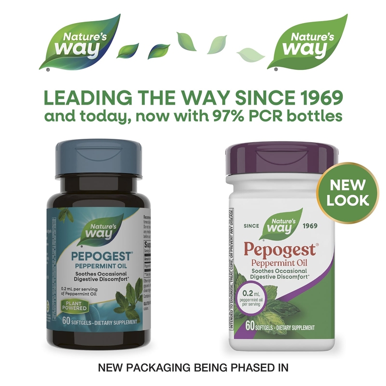 Nature's Way, масло перечной мяты Pepogest®, 0,2 мл, 60 капсул