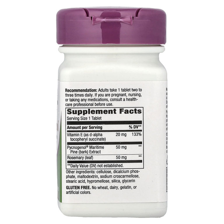 Nature's Way, экстракт коры сосны приморской Pycnogenol®, 30 веганских таблеток