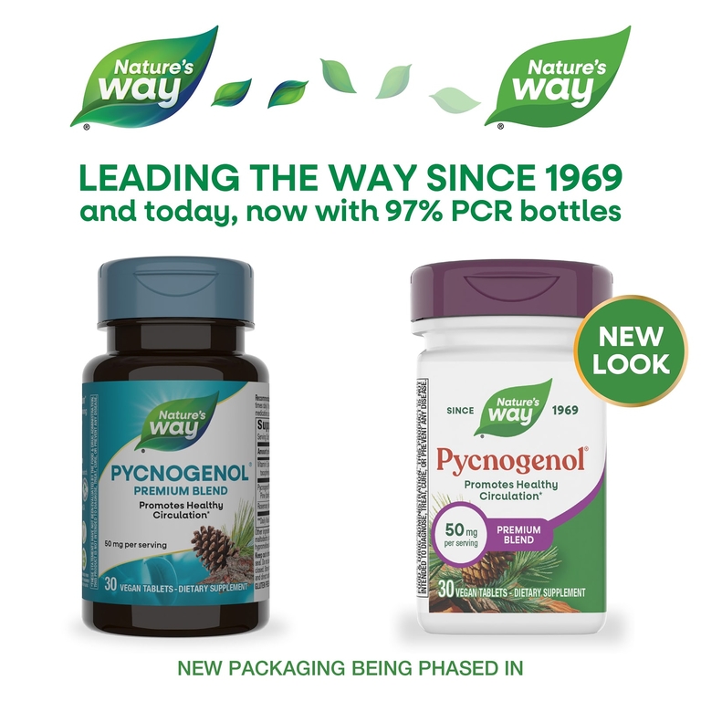 Nature's Way, экстракт коры сосны приморской Pycnogenol®, 30 веганских таблеток