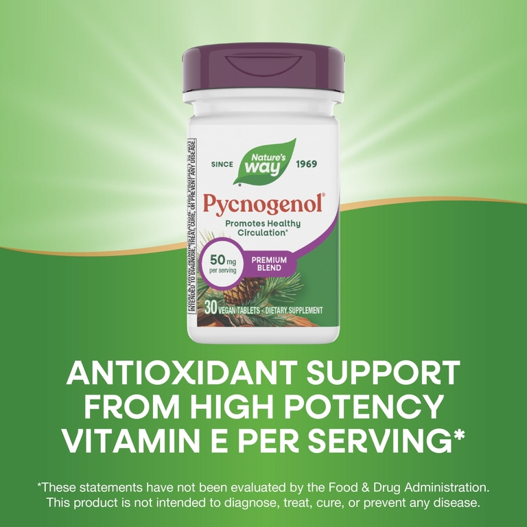 Nature's Way, экстракт коры сосны приморской Pycnogenol®, 30 веганских таблеток