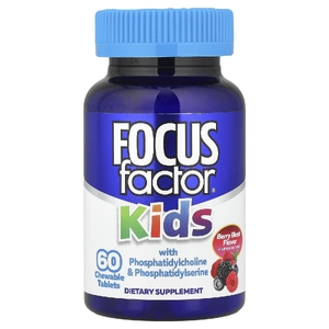 Focus Factor, витаминно-минеральный комплекс для детей с фосфатидилхолином и фосфатидилсерином, ягодный взрыв, 60 жевательных таблеток