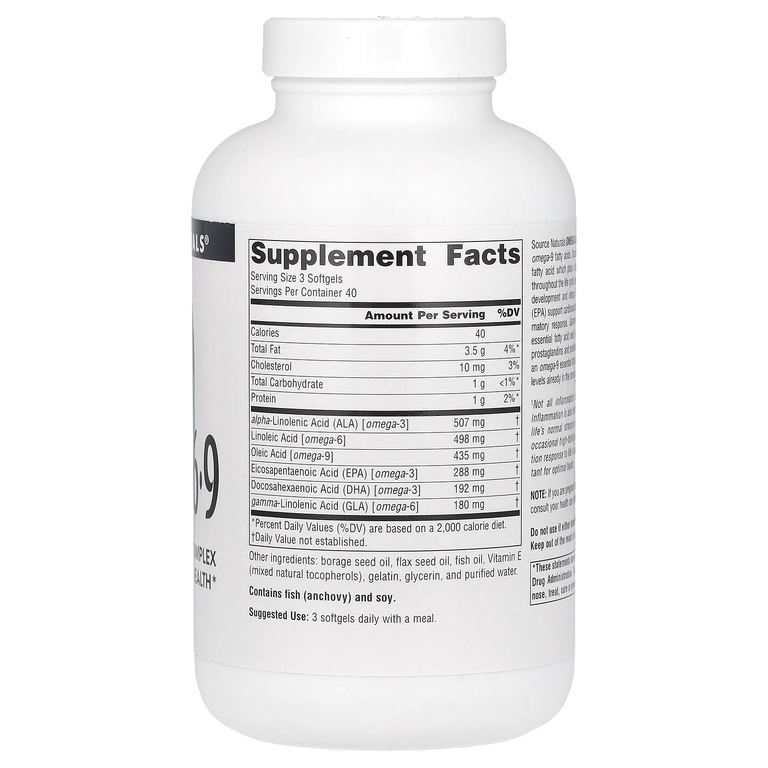 Source Naturals, омега-3, 6, 9, 120 желатиновых капсул