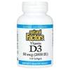Natural Factors, витамин D3, 50 мкг (2000 МЕ), 120 мягких таблеток