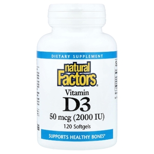 Natural Factors, Витамин D3, 120 мягких капсул