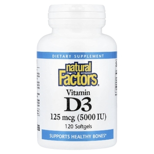 Natural Factors, Витамин D3, 120 мягких капсул