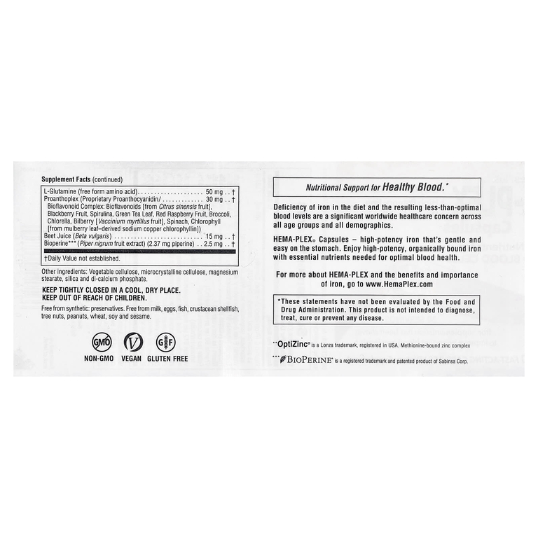 NaturesPlus, витаминно-минеральная добавка с железом, 60 быстродействующих капсул