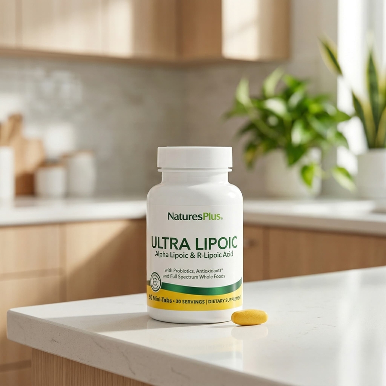 NaturesPlus, комплекс с Альфа-липоевой кислотой и R-липоевой кислотой, 60 мини-таблеток