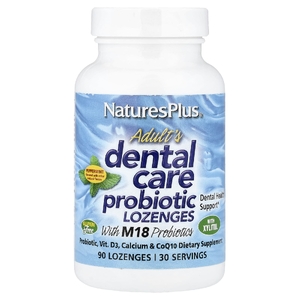 NaturesPlus, Пастилки с пробиотиками для взрослых, перечная мята, 60 пастилок