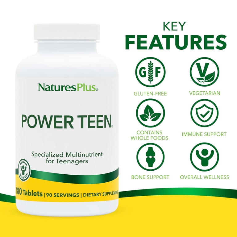 NaturesPlus, мультивитамины и минералы для подростков, 180 таблеток