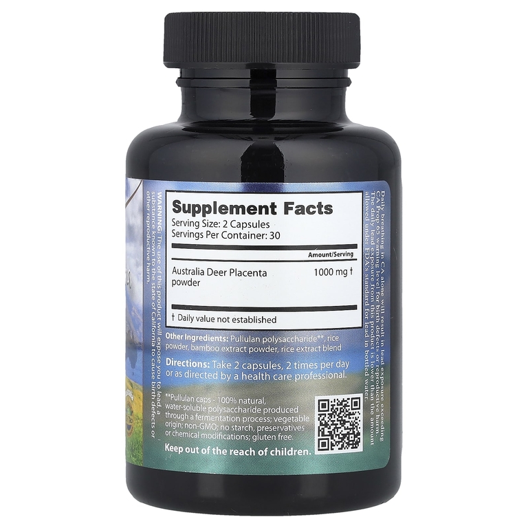 Dragon Herbs, Deer Placenta, 500 мг, 60 капсул