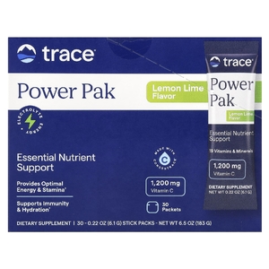 Trace, Power Pak, лимон и лайм, 30 пакетиков в виде стиков по 6,1 г (0,22 унции)