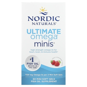 Nordic Naturals, омега-3 мини, со вкусом клубники, 60 мини-капсул (560 мг в 1 капсуле)