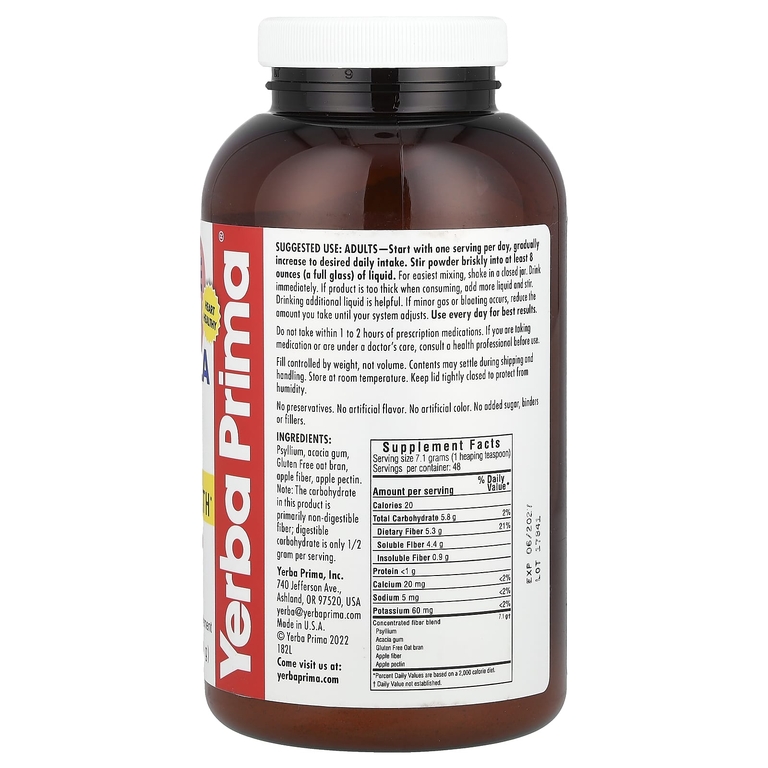 Yerba Prima, Формула с растворимой клетчаткой, 12 унций (340 г)