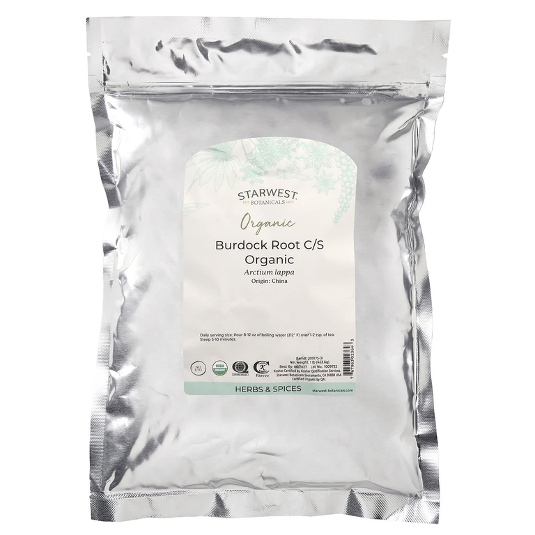 Starwest Botanicals, Органический корень лопуха, 453,6 г (1 фунт)
