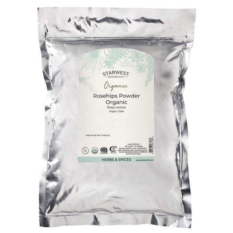 Starwest Botanicals, Органический порошок шиповника, 453,6 г (1 фунт)