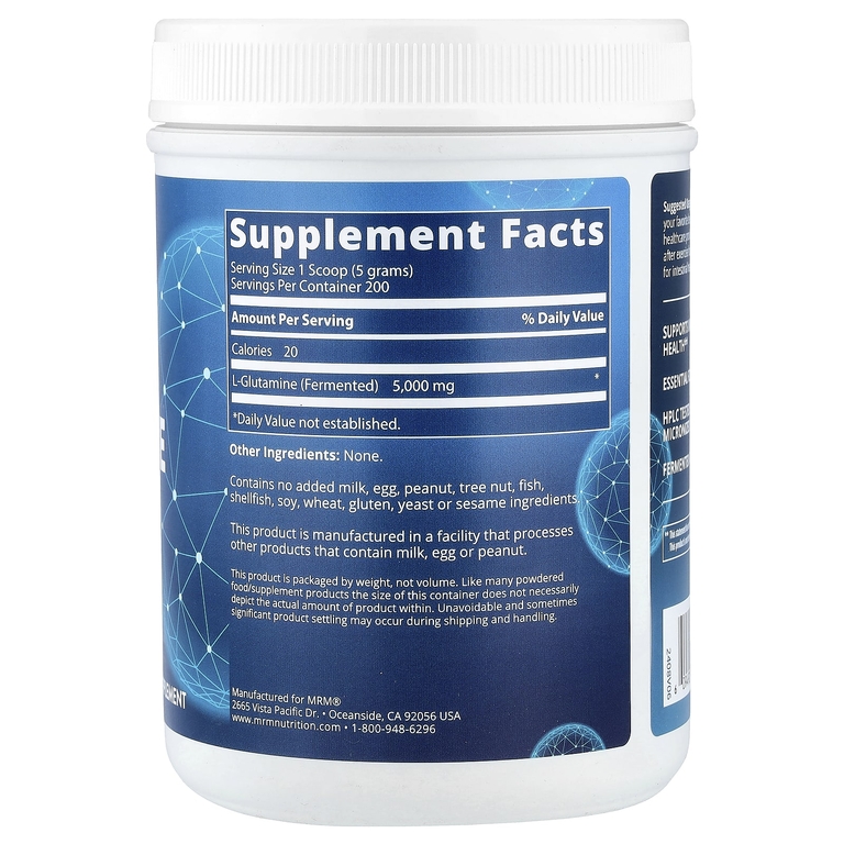 MRM Nutrition, L-глютамин 1000, 1000 г (2,2 фунта)