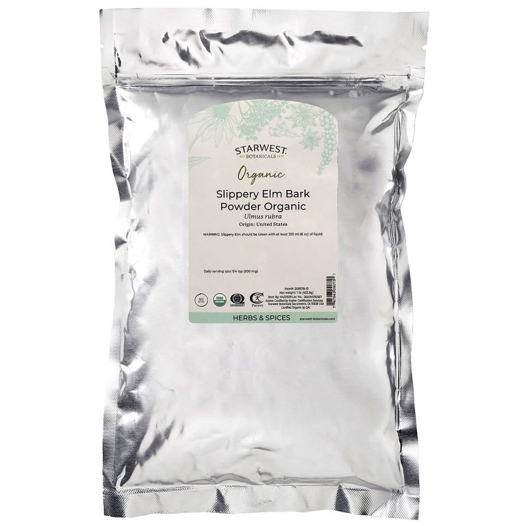 Starwest Botanicals, Органический порошок коры вяза ржавого, 1 фунт (453,6 г)
