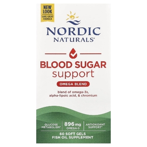 Nordic Naturals, добавка для поддержания уровня сахара в крови, омега-смесь, 60 капсул