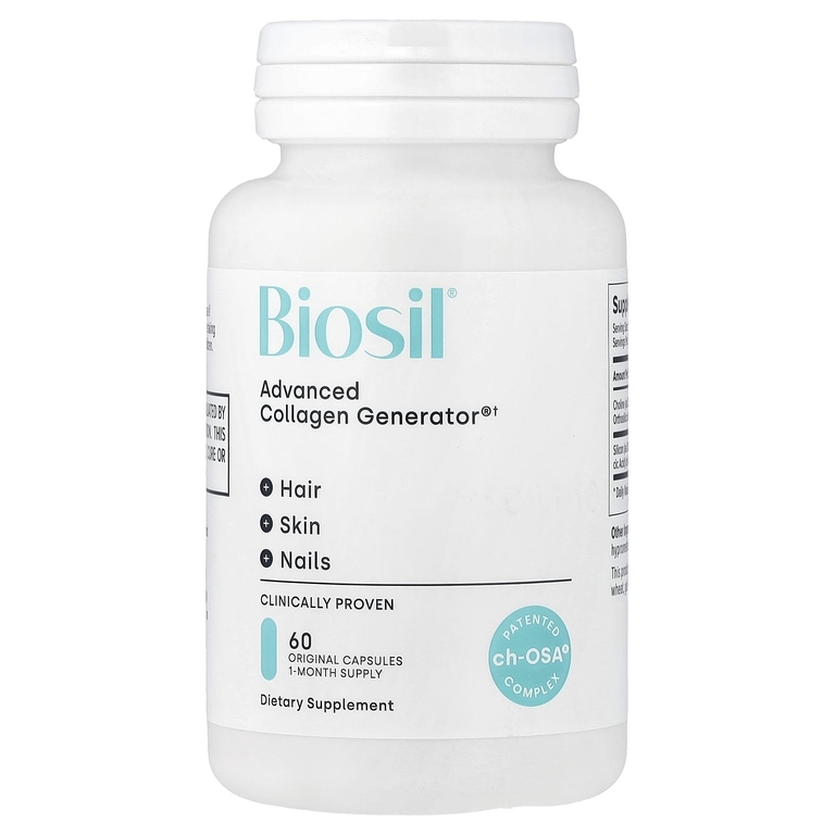 Biosil, средство для стимулирования производства коллагена, 60 оригинальных капсул
