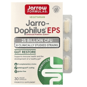 Jarrow Formulas, веганская добавка для поддержки здоровья кишечника с пробиотиками, 10 млрд КОЕ, 30 растительных капсул