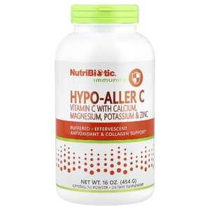 NutriBiotic, Immunity, Hypo-Aller C, витамин C с кальцием, магнием, калием и цинком, кристаллический порошок, 454 г (16 унций)