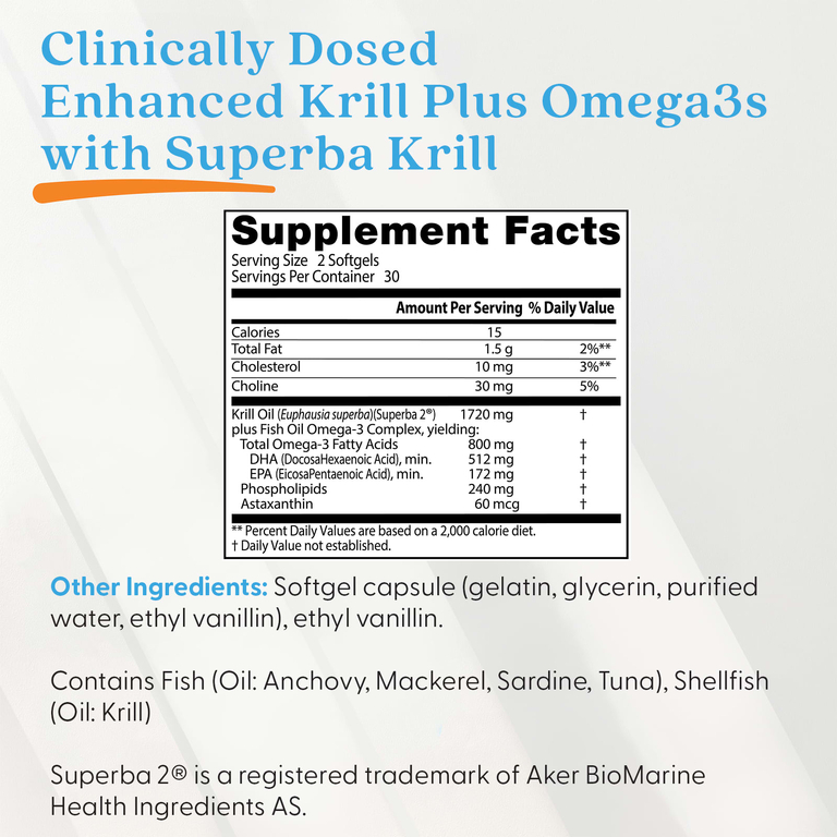 Doctor's Best, обогащенный криль с омега-3, 60 желатиновых капсул