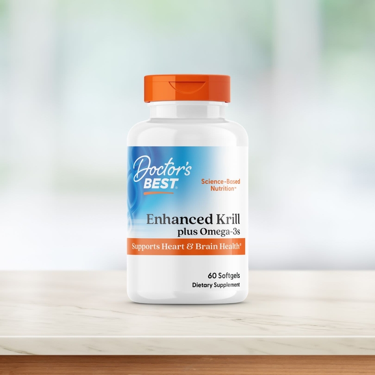 Doctor's Best, обогащенный криль с омега-3, 60 желатиновых капсул
