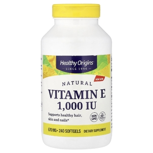 Healthy Origins, натуральный витамин E, 670 мг (1000 МЕ), 240 капсул (Товар снят с продажи) 