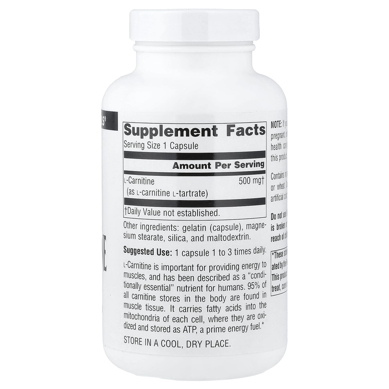 Source Naturals, L-карнитин, 500 мг, 120 капсул