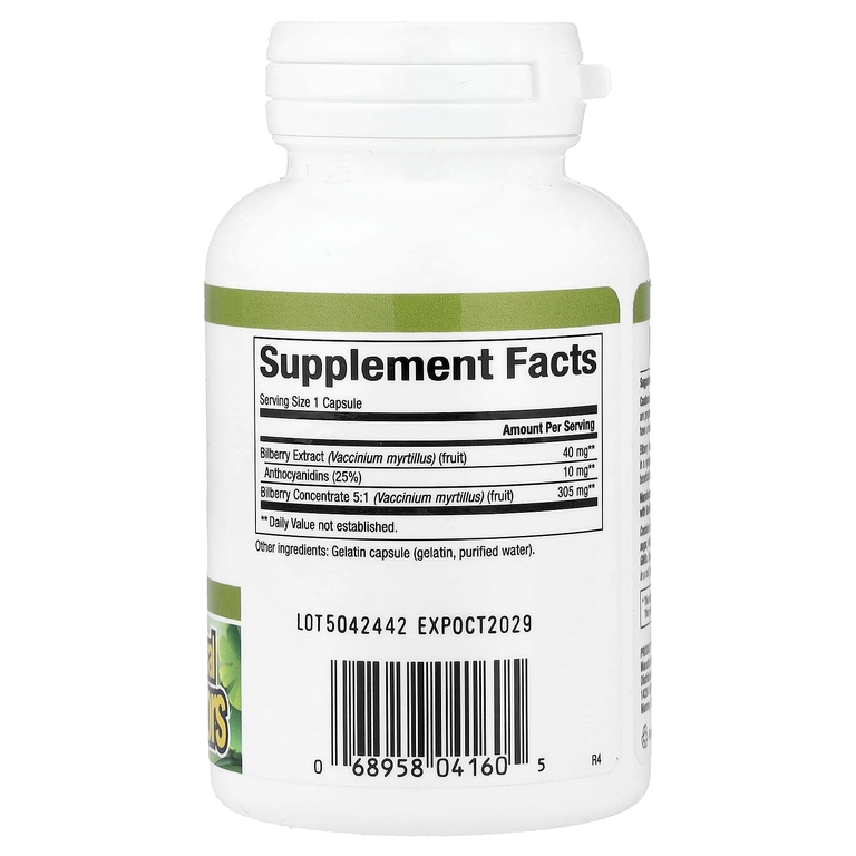 Natural Factors, черника, 40 мг, 60 капсул