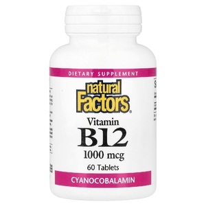 Natural Factors, витамин B12, 1000 мкг, 60 таблеток