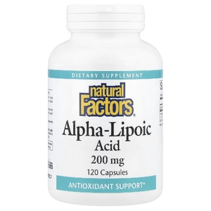 Natural Factors, альфа-липоевая кислота, 200 мг, 120 капсул