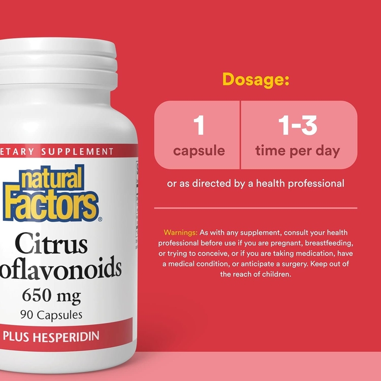 Natural Factors, цитрусовые биофлавоноиды с гесперидином, 650 мг, 90 капсул