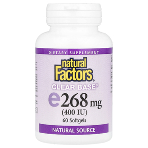 Natural Factors, витамин Е, 268 мг (400 МЕ), 60 желатиновых капсул