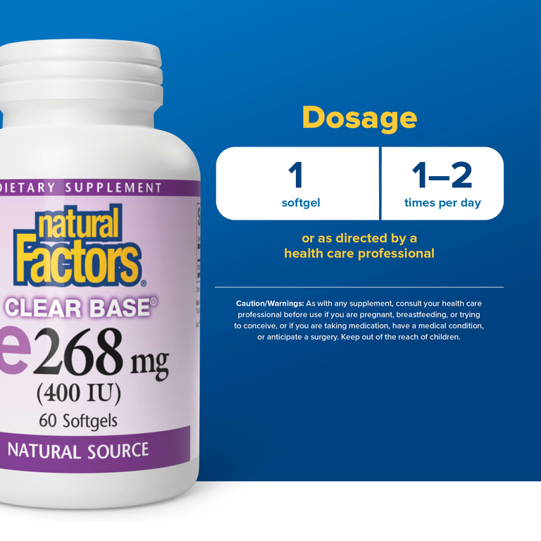 Natural Factors, витамин Е, 268 мг (400 МЕ), 60 желатиновых капсул