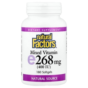 Natural Factors, смешанный витамин E, 268 мг (400 МЕ), 180 мягких таблеток (Товар снят с продажи) 