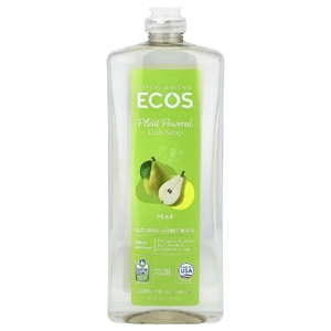 Earth Friendly Products, Ecos®, средство для мытья посуды на растительной основе, с ароматом груши, 739 мл (25 жидк. унций)