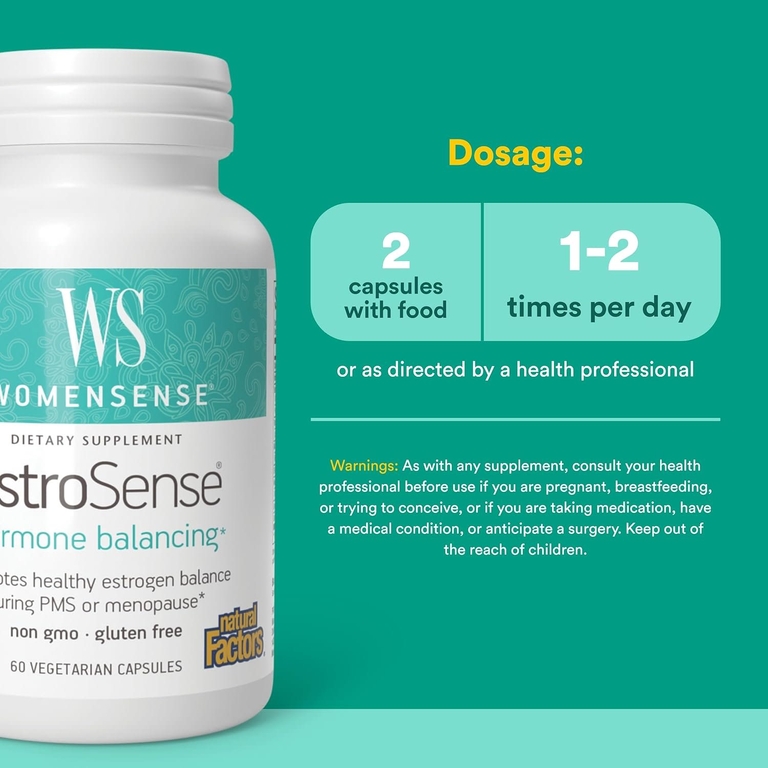 Natural Factors, гормональный баланс EstroSense®, 60 вегетарианских капсул