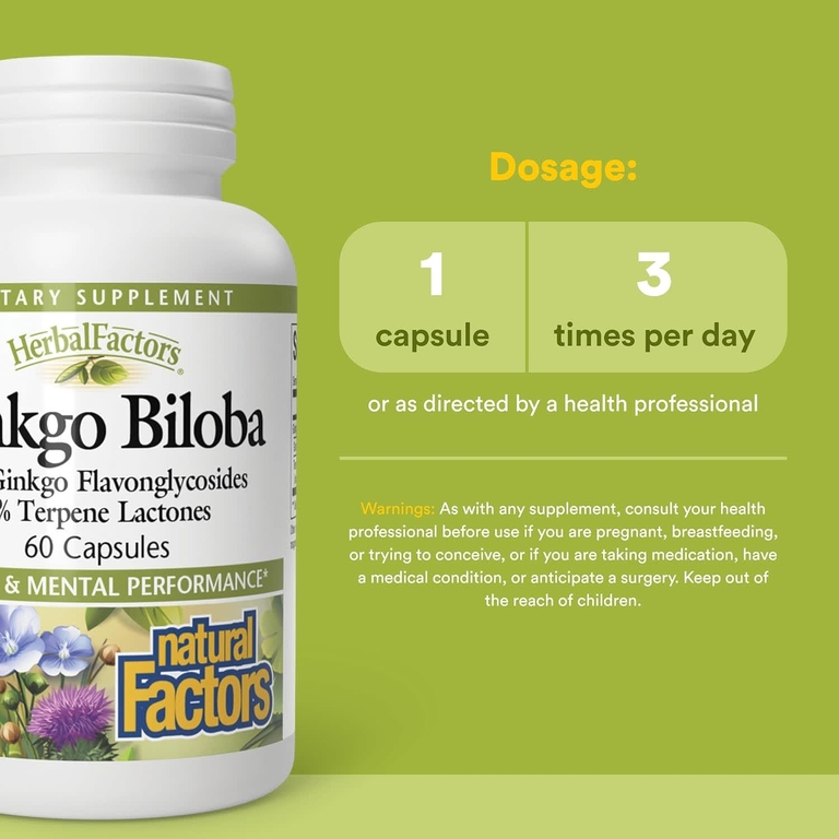 Natural Factors, гинкго билоба, 60 капсул