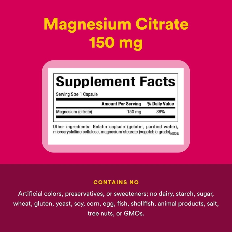 Natural Factors, цитрат магния, 90 капсул (150 мг в 1 капсуле)
