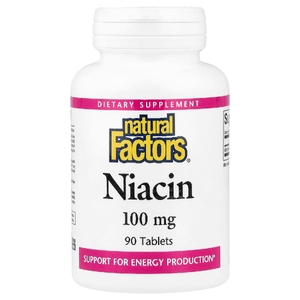 Natural Factors, ниацин, 100 мг, 90 таблеток