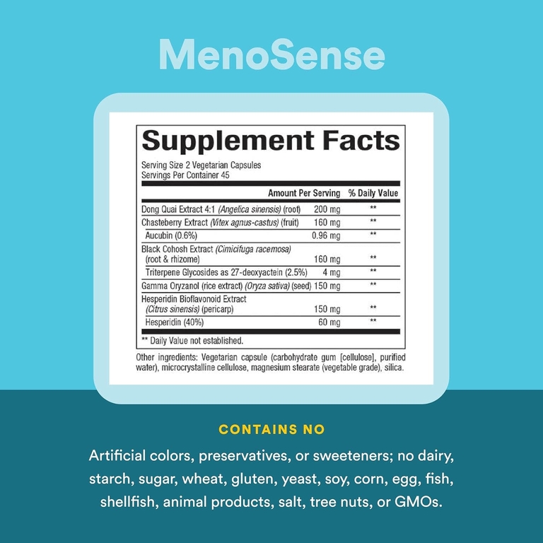 Natural Factors, средство для поддержки в период менопаузы MenoSense®, 90 вегетарианских капсул