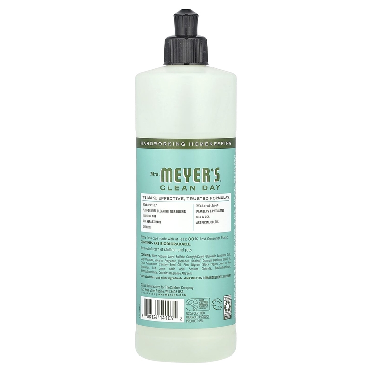 Mrs. Meyers Clean Day, Жидкость для мытья посуды, аромат базилика, 16 жидк. унц. (473 мл)