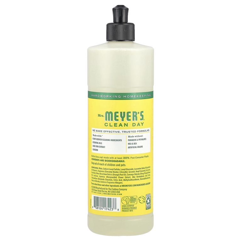 Mrs. Meyers Clean Day, Мыло для посуды, с ароматом жимолости, 473 мл (16 жидк. унц.)