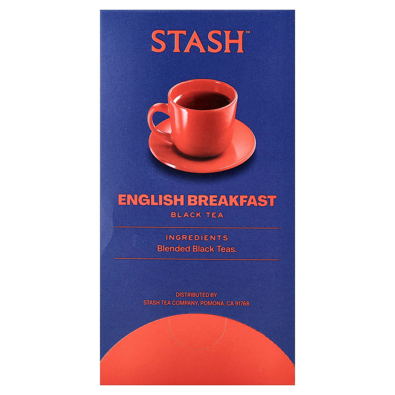 Stash Tea, Черный чай, английский завтрак, 20 чайных пакетиков, 40 г (1,4 унции)