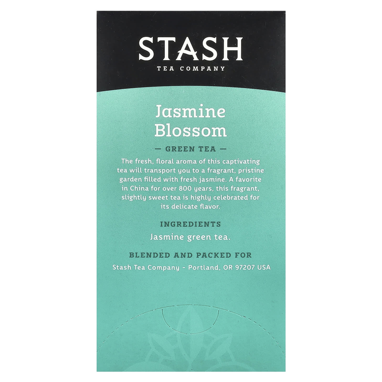 Stash Tea, зеленый чай, цветы жасмина, 20 чайных пакетиков, 38 г (1,3 унции)