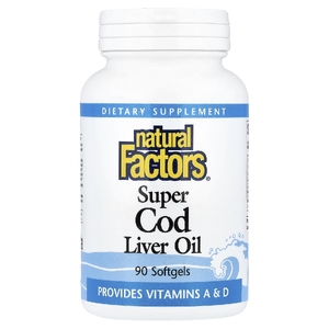 Natural Factors, жир печени трески, 90 желатиновых капсул