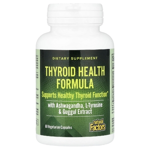 Natural Factors, формула для здоровья щитовидной железы, 60 вегетарианских капсул