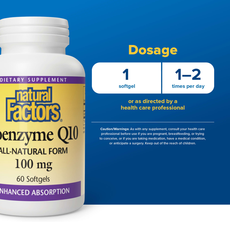 Natural Factors, коэнзим Q10, 100 мг, 60 капсул