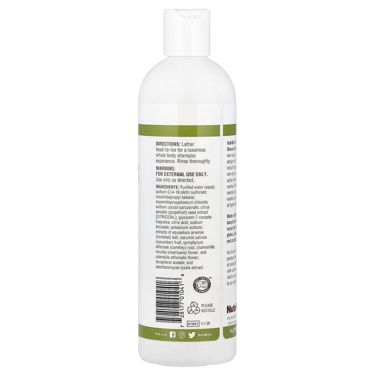 NutriBiotic, Супер гель для душа, без мыла, ванильный чай, 355 мл (12 жидк. унц.) (Товар снят с продажи) 